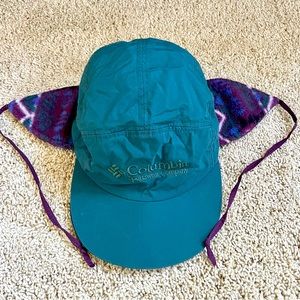 Vintage Columbia Winter Trapper Hat (M) Made in USA Removable Liner, Ear Flaps